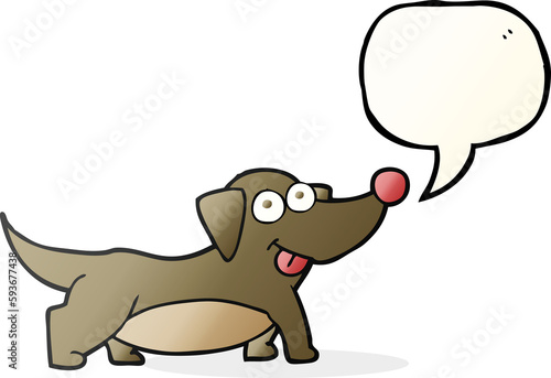 speech bubble cartoon happy little dog