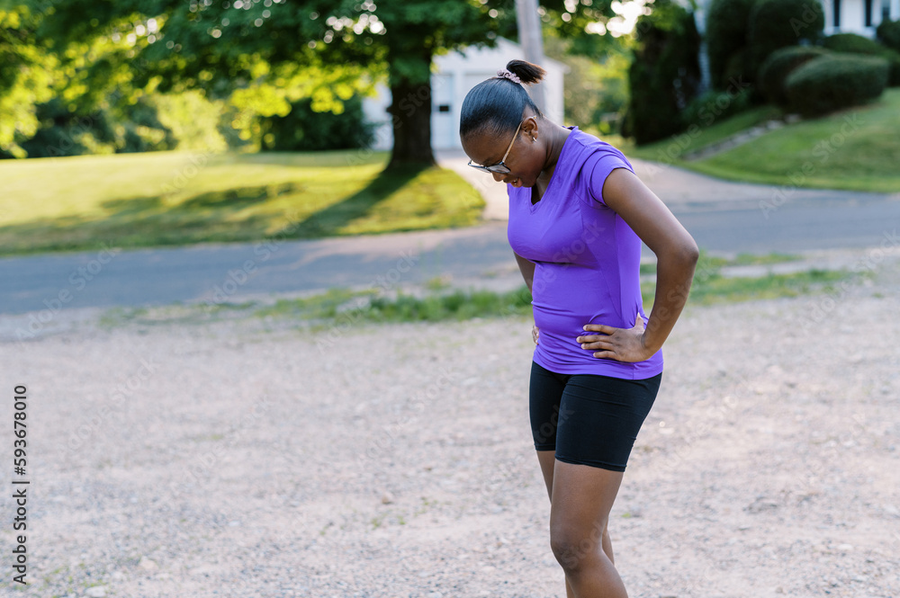 black teenage girl working out outdoors in summer black teenage girl working out outdoors in summer
