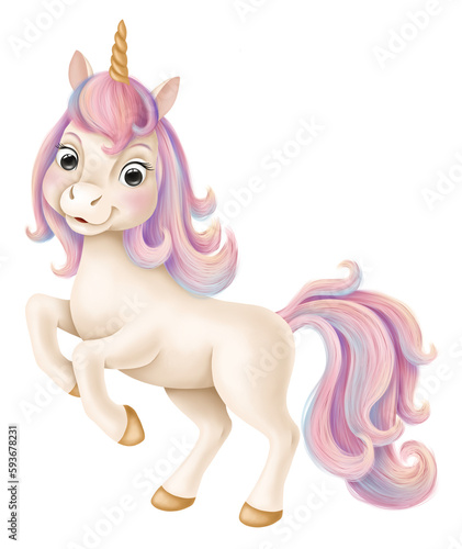 Cute unicorn jumping up