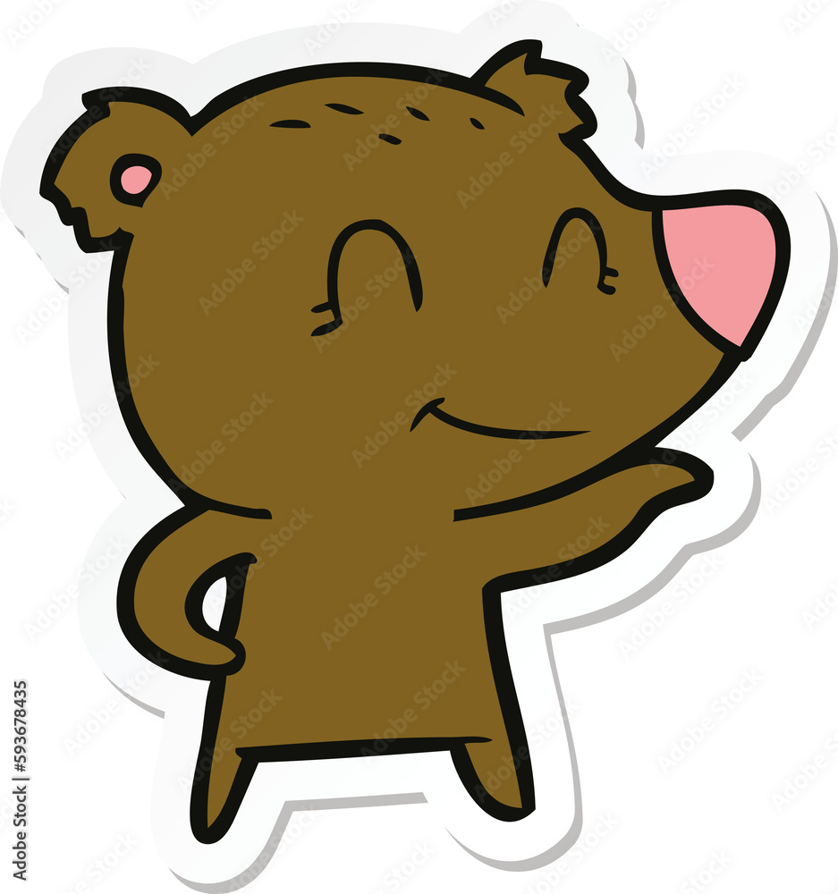 Fototapeta premium sticker of a friendly bear cartoon