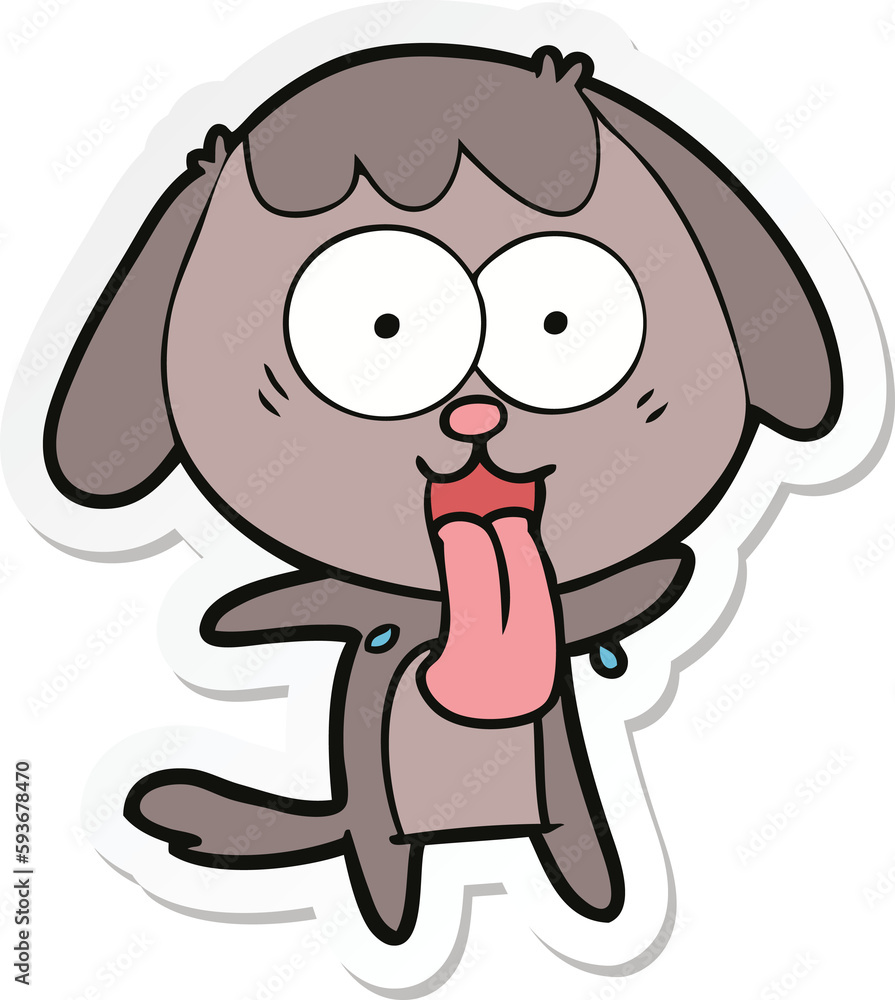 sticker of a cute cartoon dog sticker of a cute cartoon dog