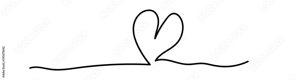 Abstract drawing of the contour heart by continuous line. Symbol of love. Fashion minimalist illustration. Black doodles on a white background. Line art. Abstract drawing of the contour heart by continuous line. Symbol of love. Fashion minimalist illustration. Black doodles on a white background. Line art.