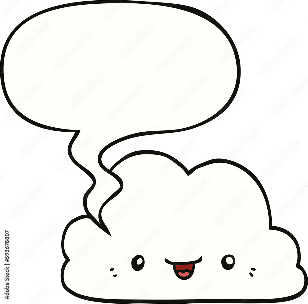 cute cartoon cloud and speech bubble cute cartoon cloud and speech bubble