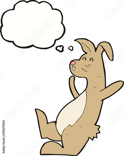 cartoon hare with thought bubble