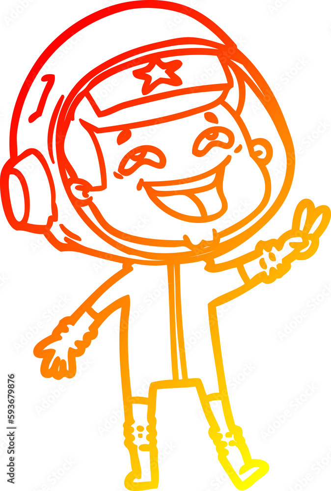 warm gradient line drawing cartoon laughing astronaut warm gradient line drawing cartoon laughing astronaut