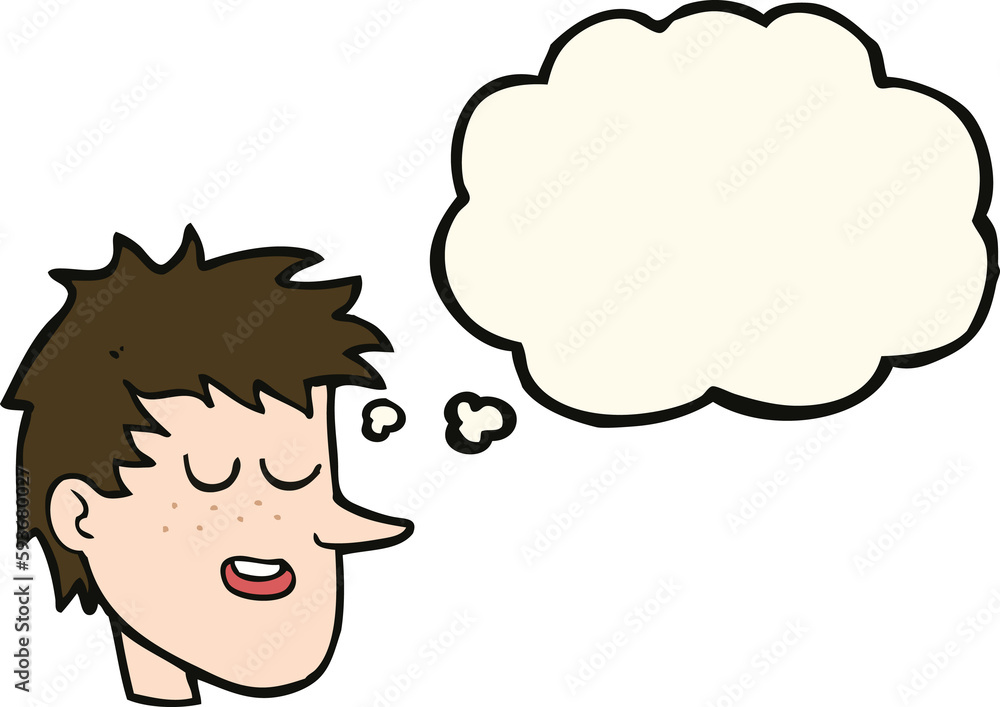 cartoon happy boy face with thought bubble cartoon happy boy face with thought bubble