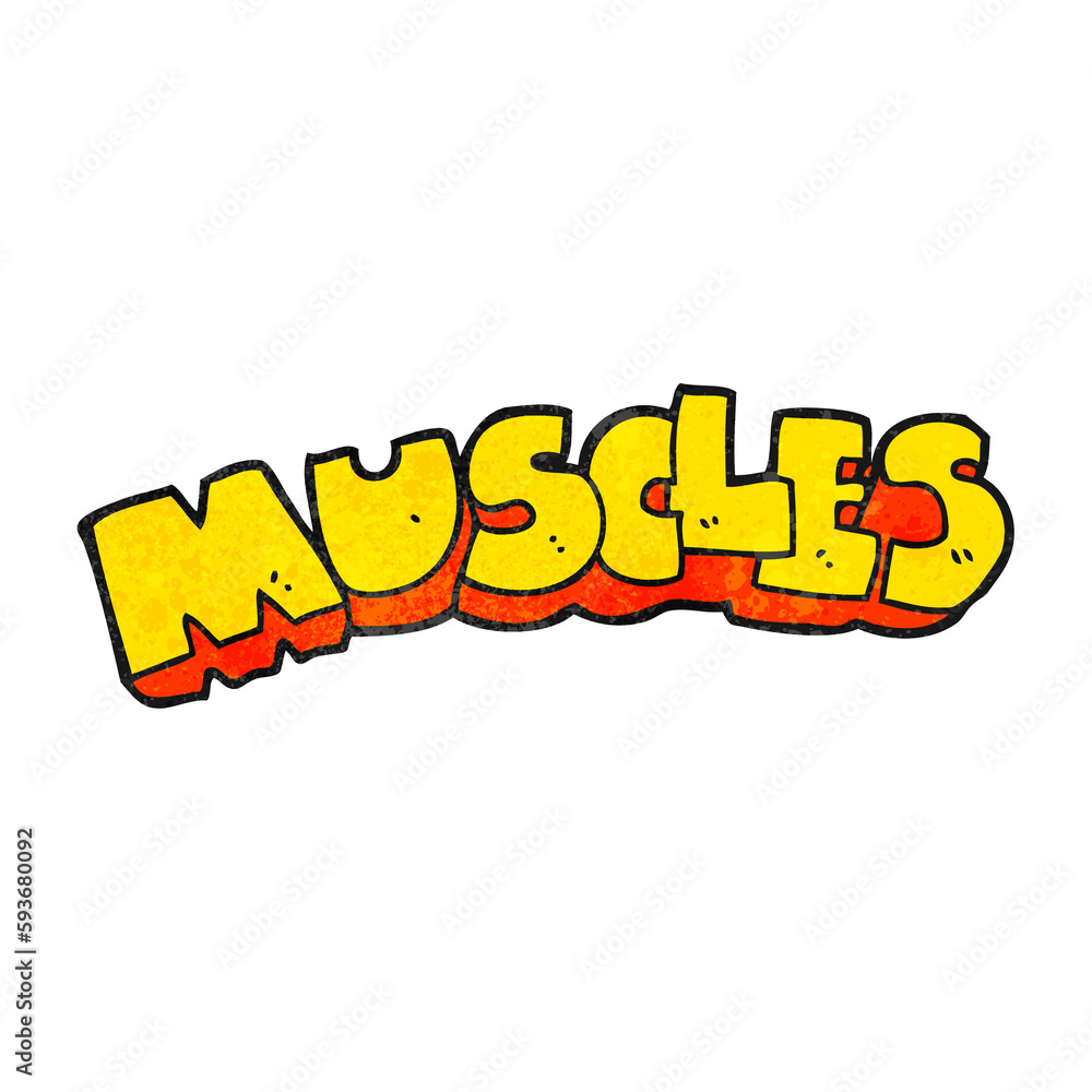 textured cartoon muscles symbol textured cartoon muscles symbol