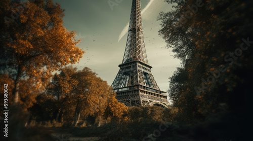 The Eiffel Tower in Paris, France. AI generated photo