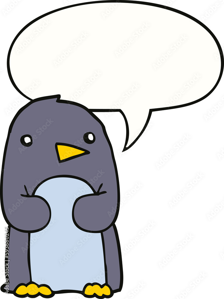 cartoon penguin and speech bubble cartoon penguin and speech bubble