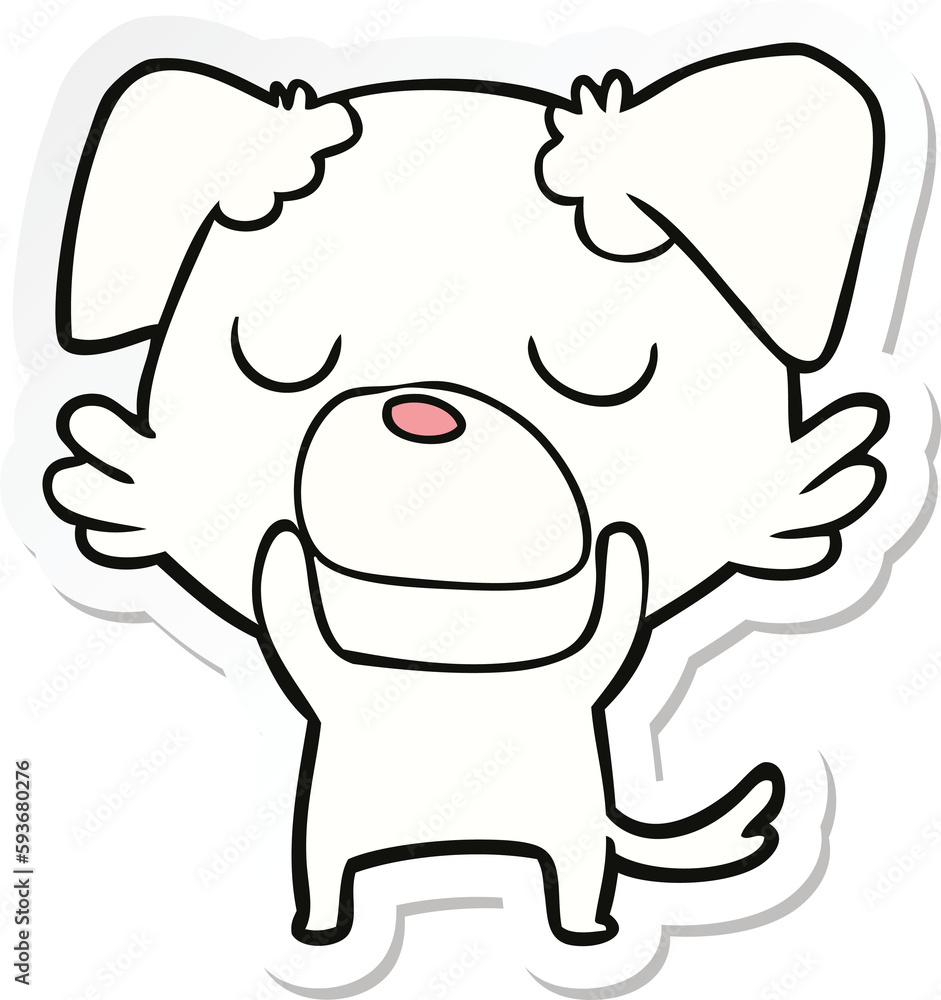 sticker of a cartoon dog sticker of a cartoon dog