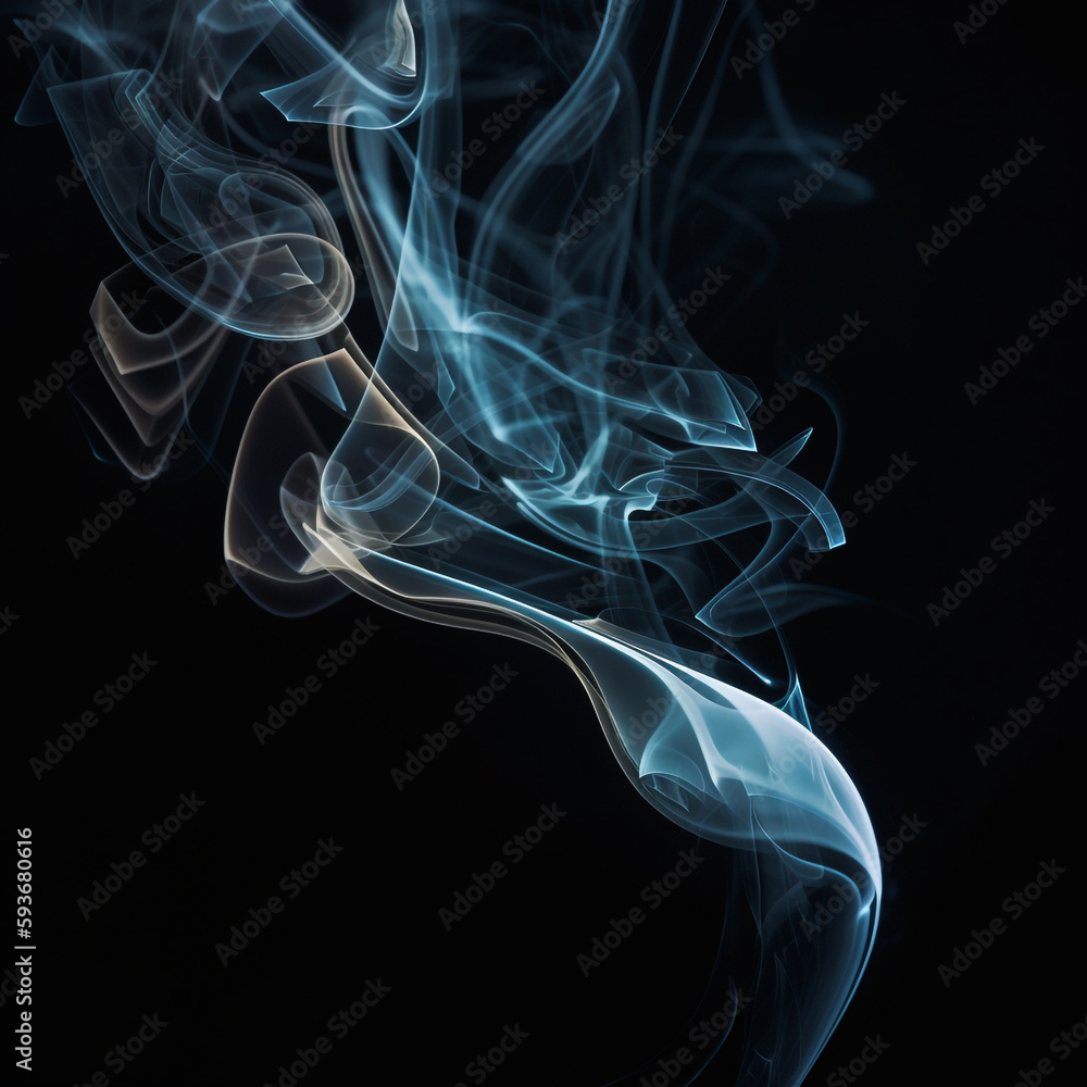 Clouds of white smoke on a black background ai generative Clouds of white smoke on a black background ai generative