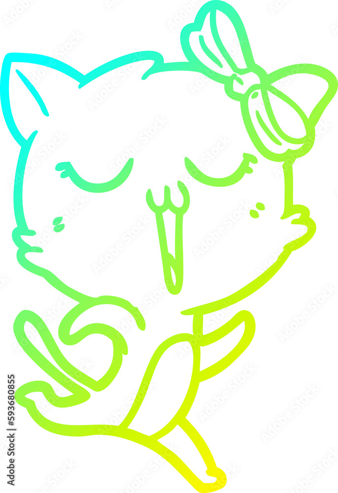 cold gradient line drawing cartoon cat cold gradient line drawing cartoon cat