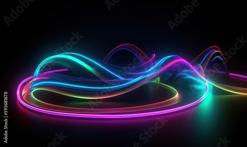 Abstract background with coloring glowing lines