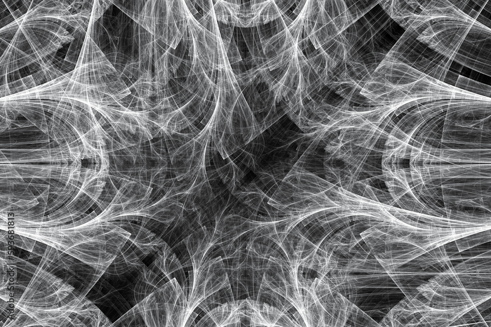 White pattern of crooked waves on a black background. Abstract fractal 3D rendering White pattern of crooked waves on a black background. Abstract fractal 3D rendering