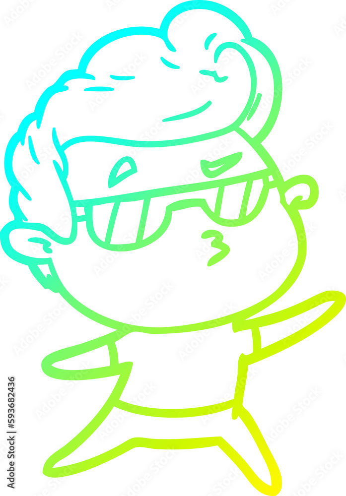 cold gradient line drawing cartoon cool guy cold gradient line drawing cartoon cool guy