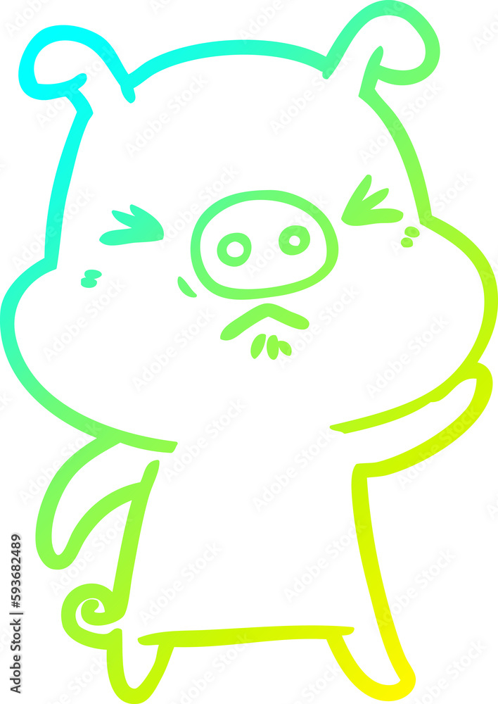 cold gradient line drawing cartoon grumpy pig cold gradient line drawing cartoon grumpy pig