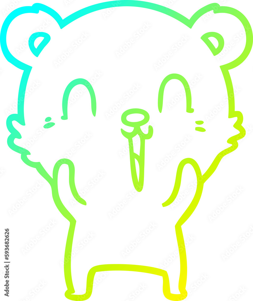 cold gradient line drawing happy cartoon bear cold gradient line drawing happy cartoon bear
