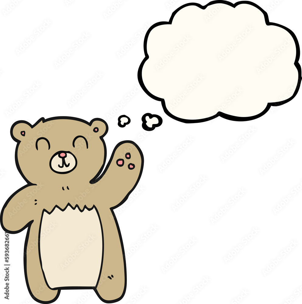 thought bubble cartoon teddy bear