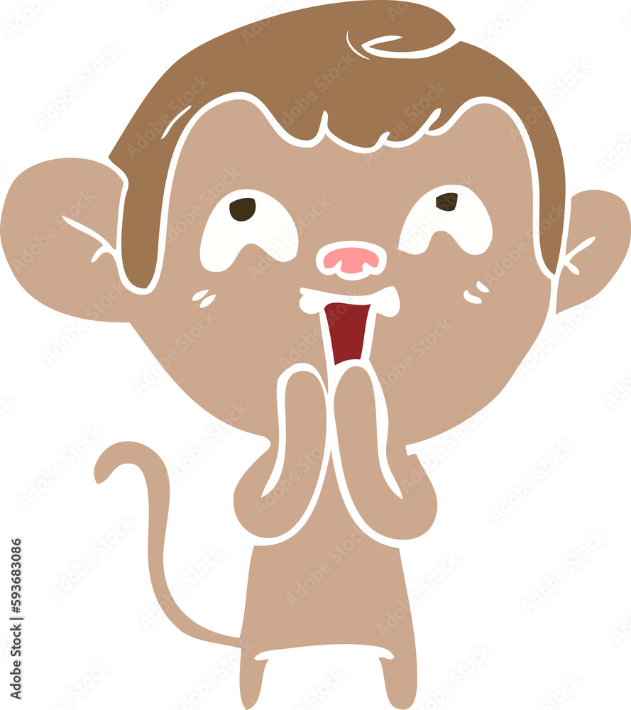 crazy flat color style cartoon monkey crazy flat color style cartoon monkey