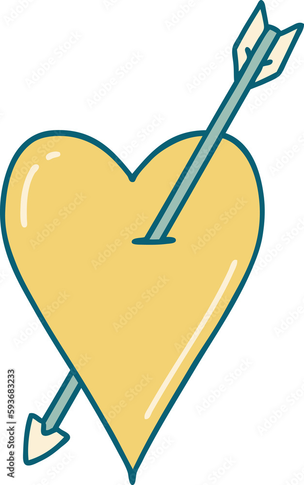 tattoo style icon of an arrow and heart tattoo style icon of an arrow and heart