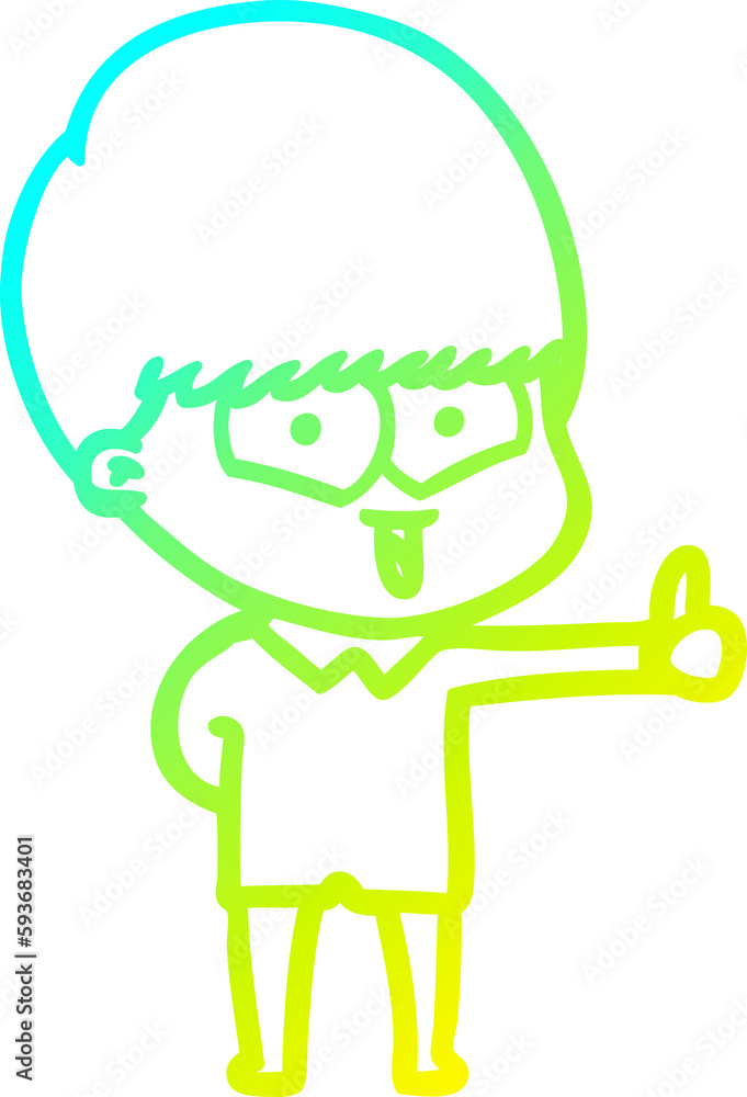 cold gradient line drawing cartoon happy boy cold gradient line drawing cartoon happy boy