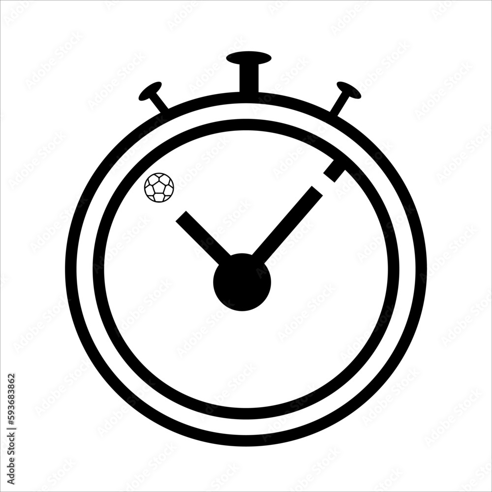 Isolated football stopwatch icon. Editable stroke and color. EPS vector ...