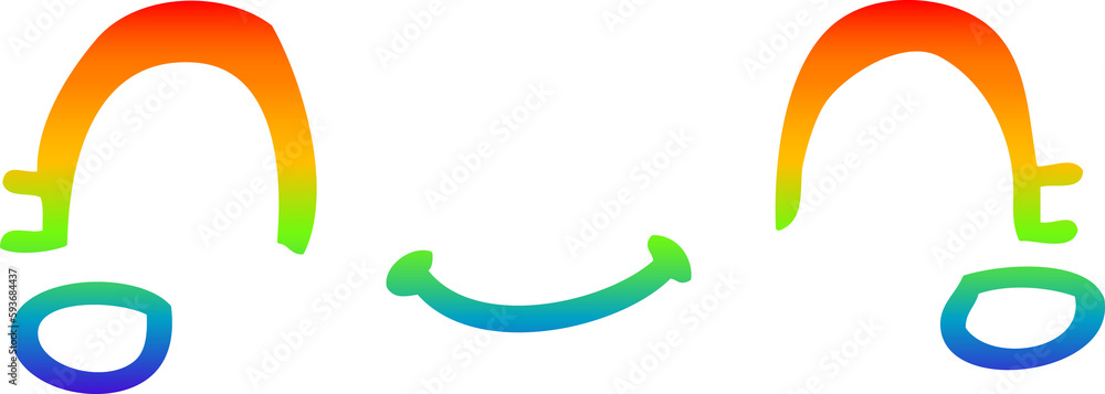 rainbow gradient line drawing cute cartoon face rainbow gradient line drawing cute cartoon face