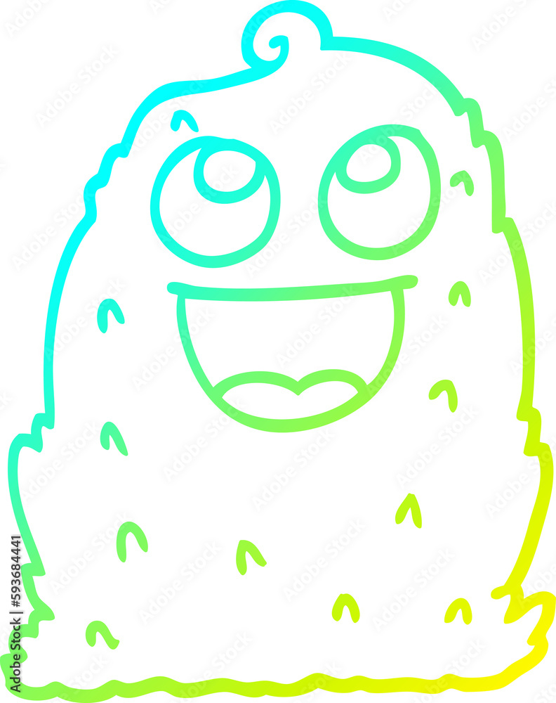 cold gradient line drawing cartoon lumpy ghost