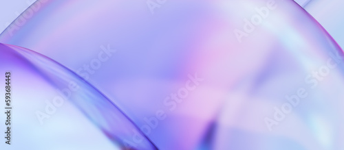 A holographic rainbow glass material gradient purple pink teal colors abstract background. 3d rendering