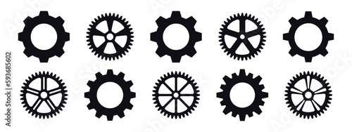 Cogwheel icon collection. Gear vector icons. Gear icon set. 