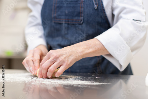 Pastry chef making sweets, rugelach and croasant