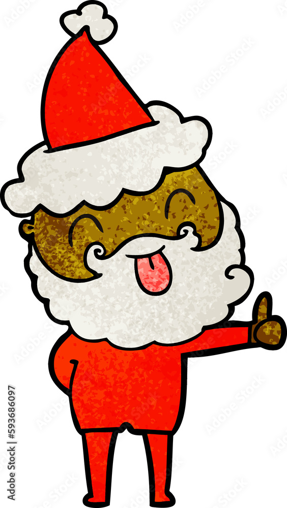 man with beard sticking out tongue wearing santa hat man with beard sticking out tongue wearing santa hat