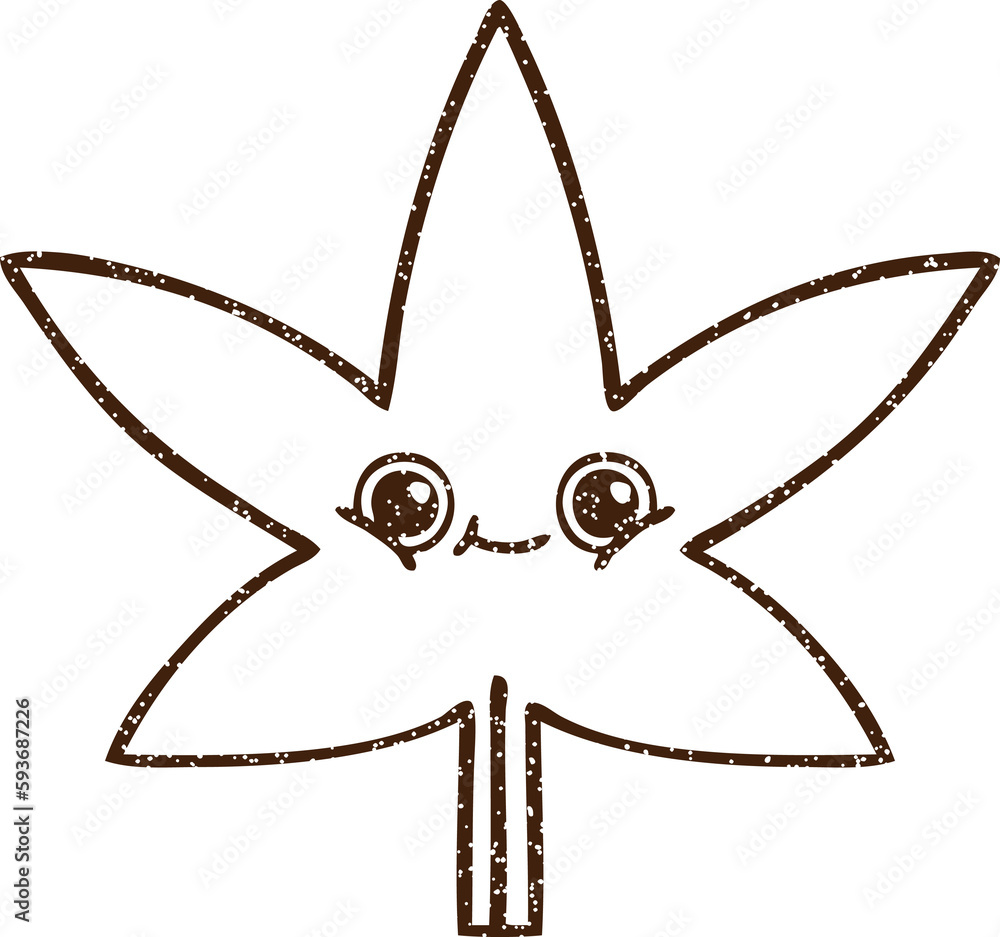 Fototapeta premium Happy Leaf Charcoal Drawing