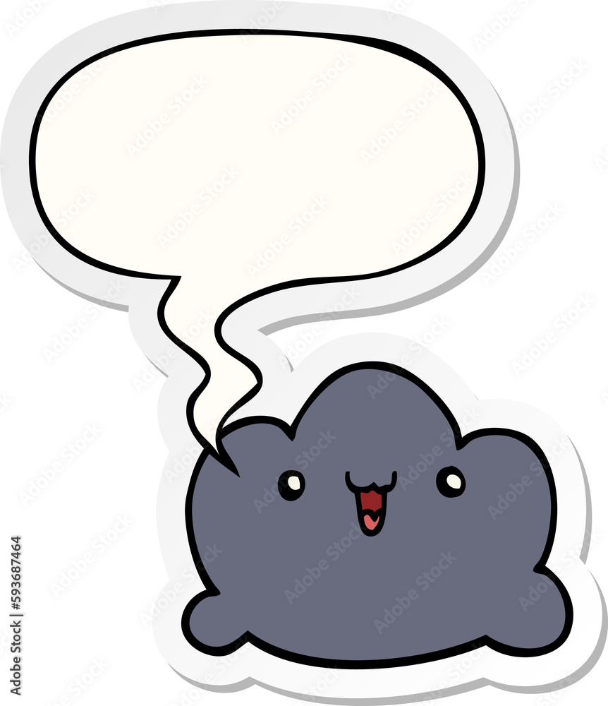 cartoon cloud and speech bubble sticker cartoon cloud and speech bubble sticker
