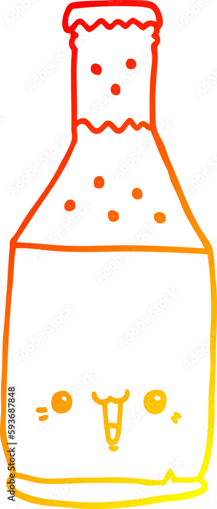 warm gradient line drawing cartoon beer bottle warm gradient line drawing cartoon beer bottle
