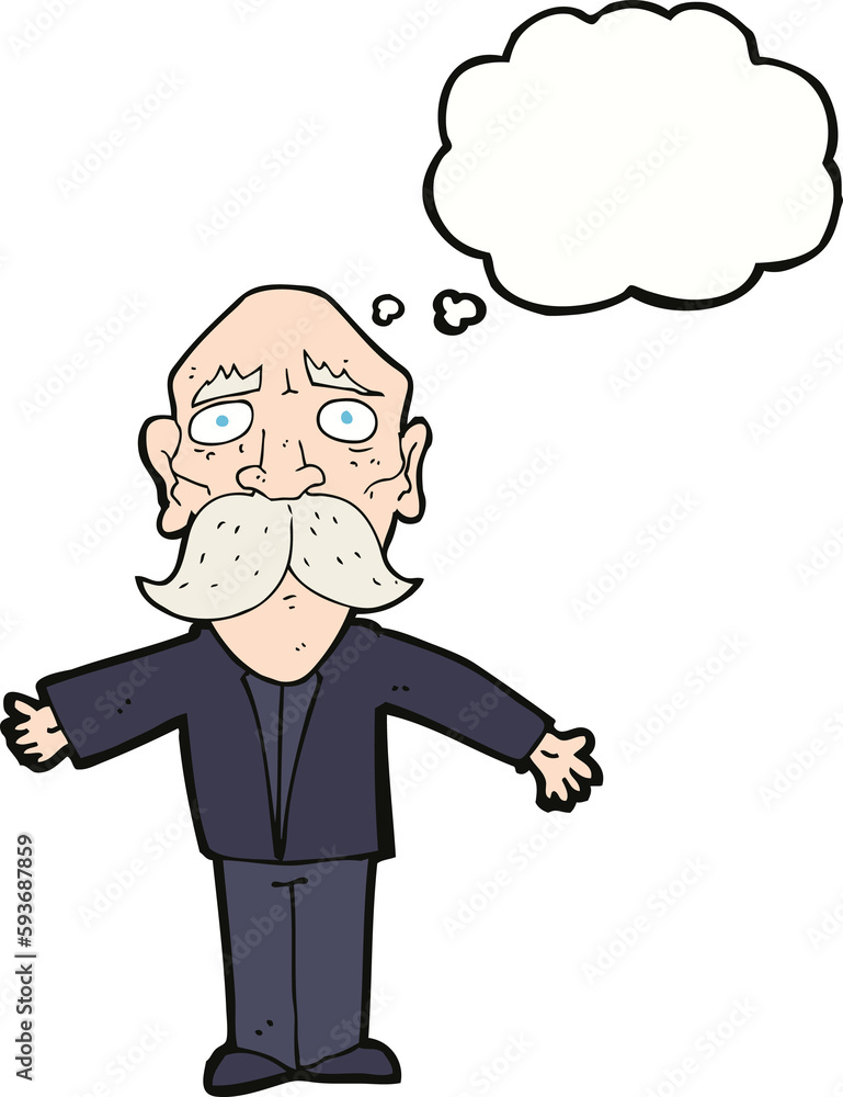 cartoon disapointed old man with thought bubble cartoon disapointed old man with thought bubble