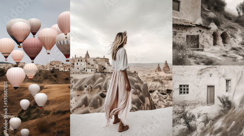 travel and cappadocia mood board Generated AI