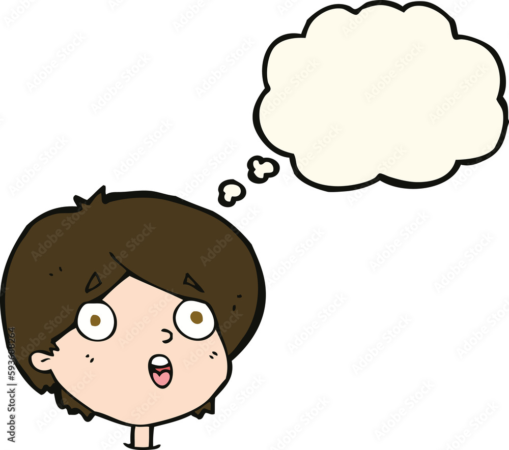 cartoon amazed expression with thought bubble cartoon amazed expression with thought bubble
