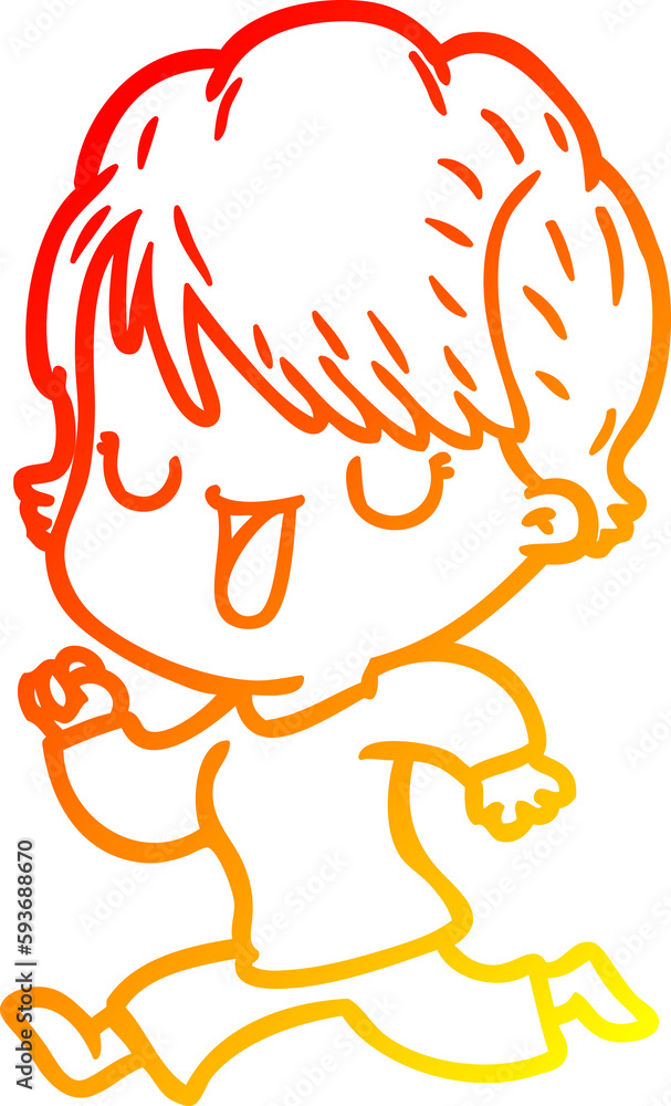 warm gradient line drawing cartoon woman talking warm gradient line drawing cartoon woman talking