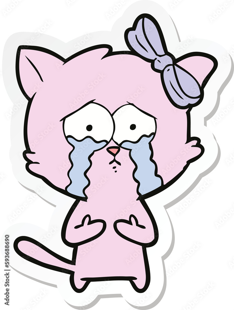 sticker of a cartoon cat sticker of a cartoon cat