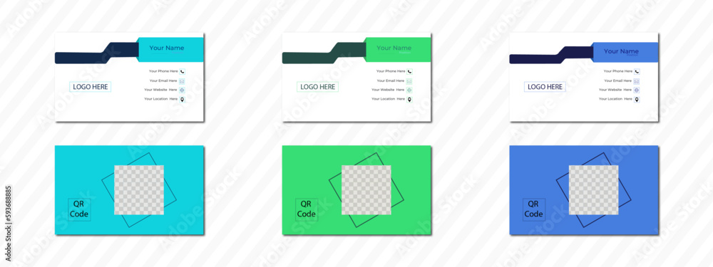 Vector creative business card template, Double-sided creative business card vector design template, 
Simple and clean design with place for photo, double sided business card design .
