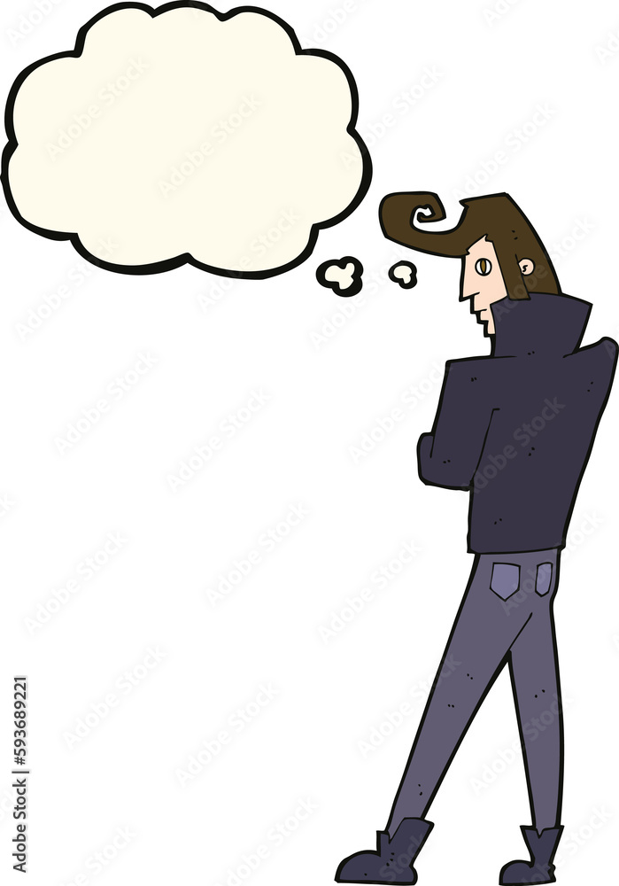 cartoon cool guy with thought bubble cartoon cool guy with thought bubble