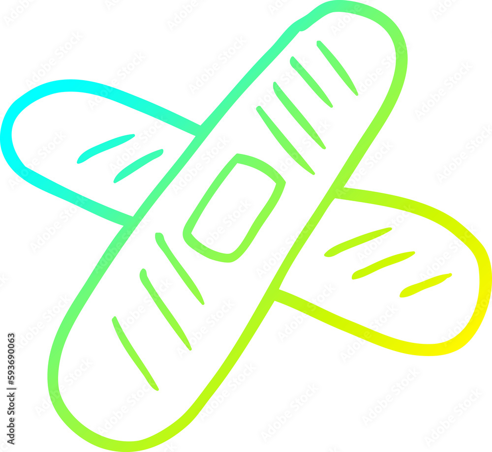 cold gradient line drawing cartoon sticking plaster cold gradient line drawing cartoon sticking plaster