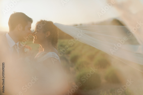 Kissing in a Lavender Field photo