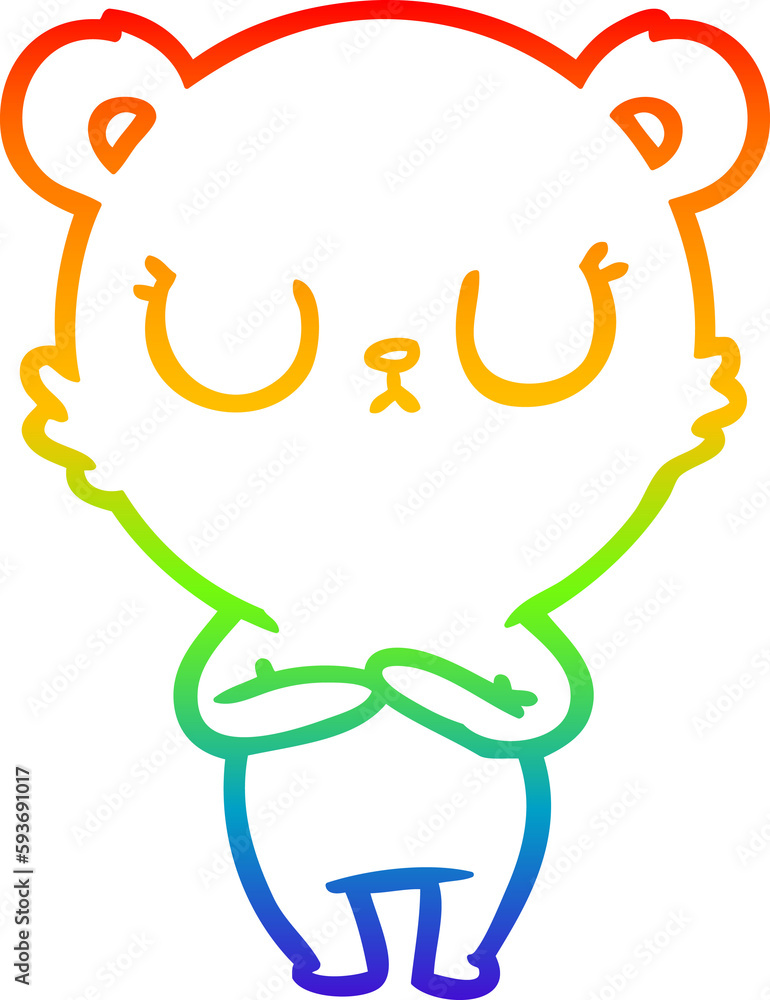 rainbow gradient line drawing peaceful cartoon polar bear rainbow gradient line drawing peaceful cartoon polar bear