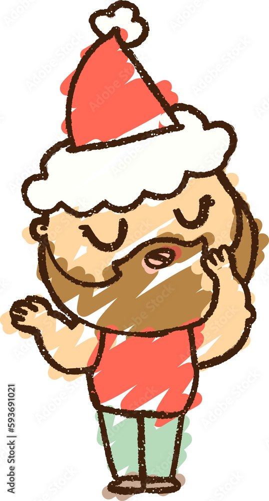 Christmas Man Chalk Drawing Christmas Man Chalk Drawing