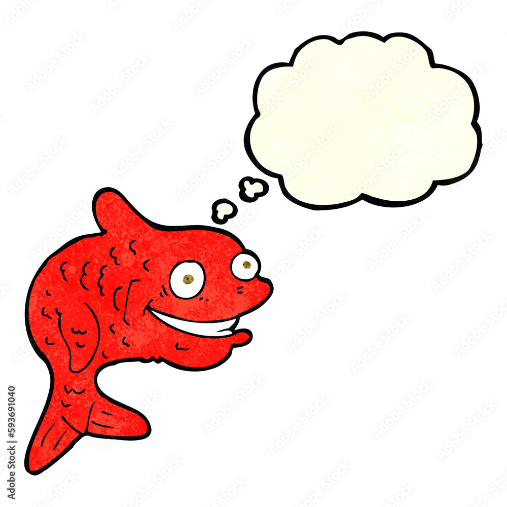 cartoon happy fish with thought bubble cartoon happy fish with thought bubble