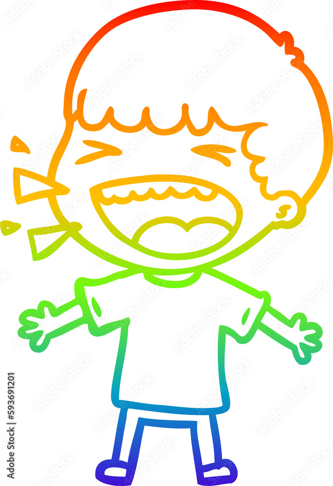 rainbow gradient line drawing cartoon laughing man rainbow gradient line drawing cartoon laughing man