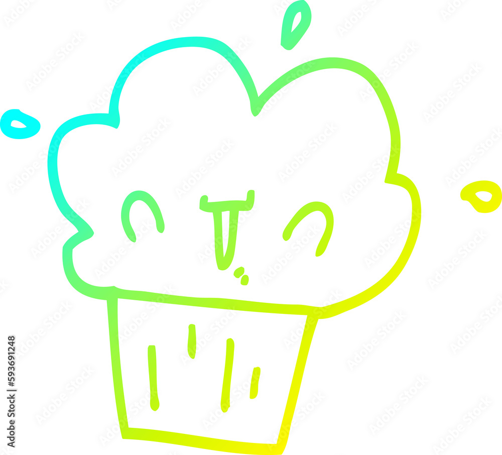 cold gradient line drawing cartoon cupcake cold gradient line drawing cartoon cupcake