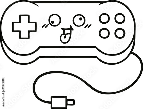 line drawing cartoon game controller